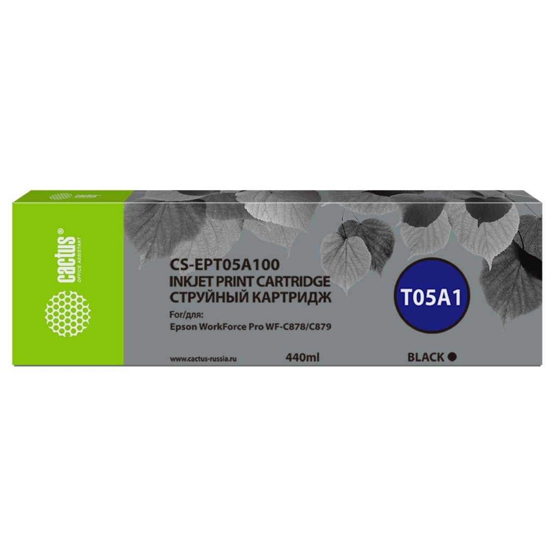 Изображение товара Картридж струйный Cactus CS-EPT05A100 T05A1 черный 440 мл для Epson WF-C878/C879