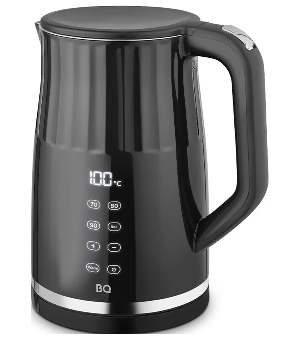 Изображение товара Электрический чайник BQ KT1801SW черный с дисплеем и автоматическим отключением