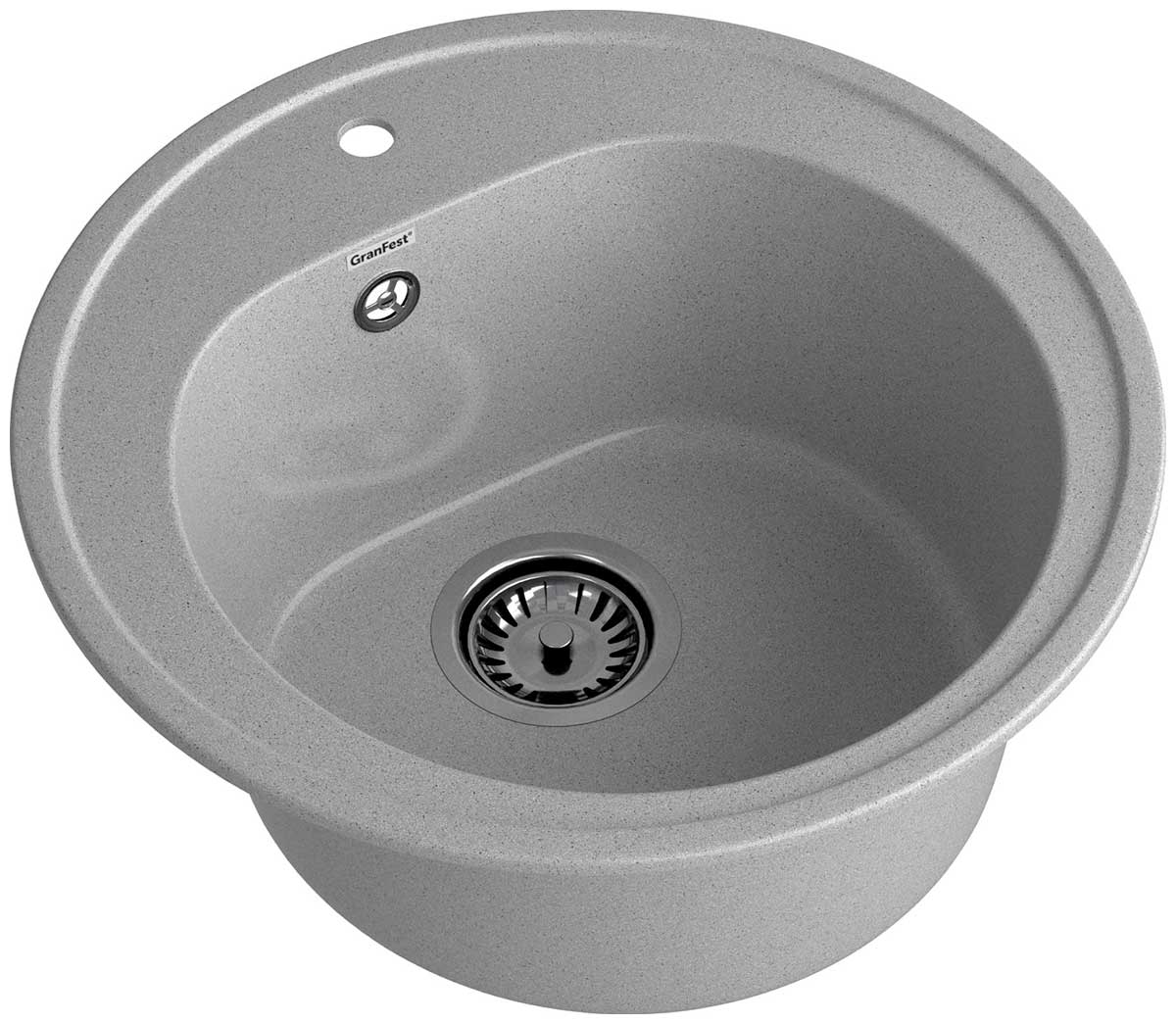 Изображение товара Кухонная мойка GranFest RONDO 510, 1-чаша, D-508мм, серый (R-510 серый)