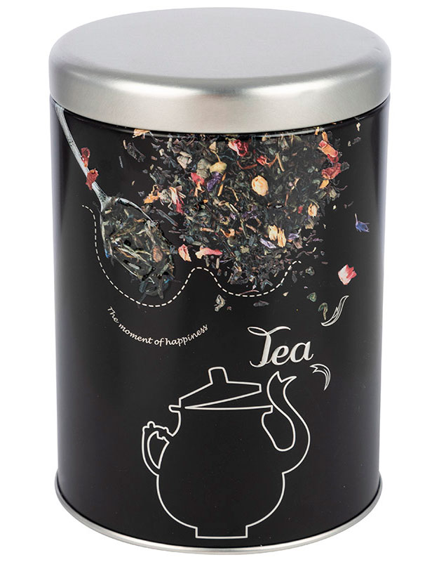 Изображение товара Металлическая банка Mallony Чай 900 мл круглая с герметичной крышкой