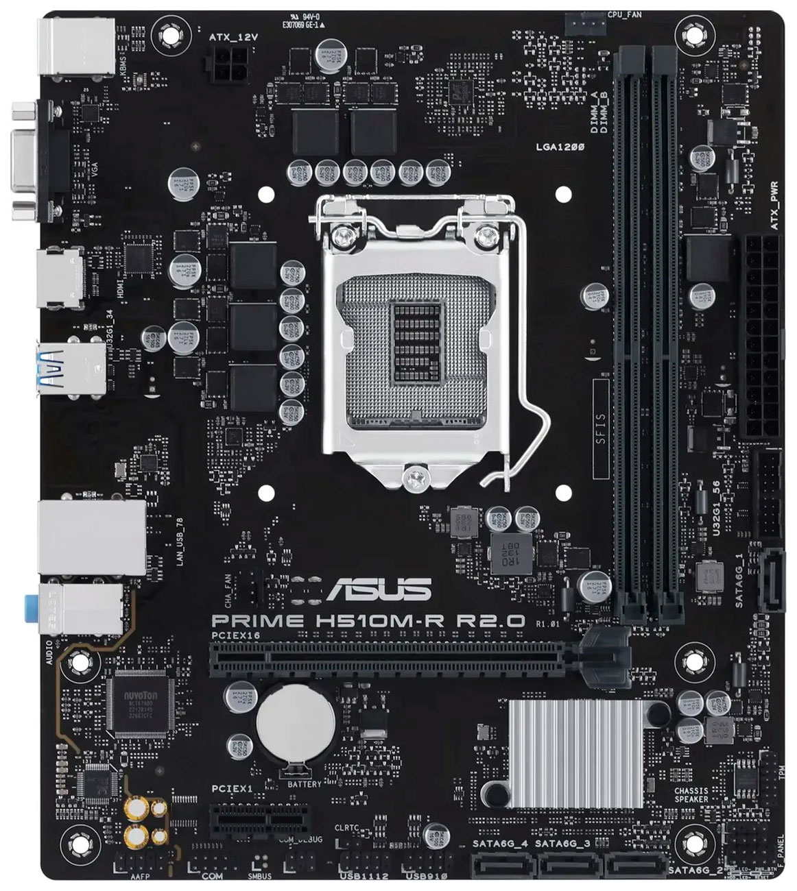 Материнская плата Asus PRIME H510M-R R2.0-SI (LGA1200, mATX)