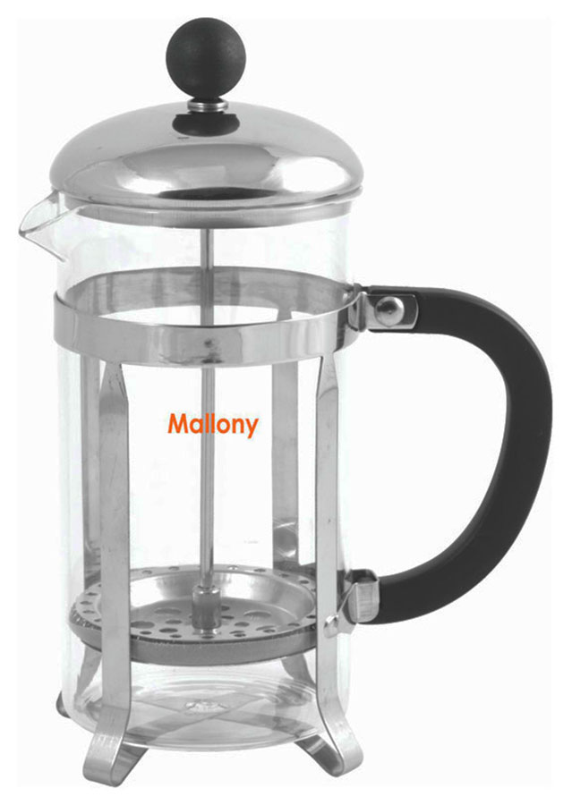 

Френч-пресс Mallony Сlassico T002-600ML, 600 мл (950144), Серебристый/черный/прозрачный