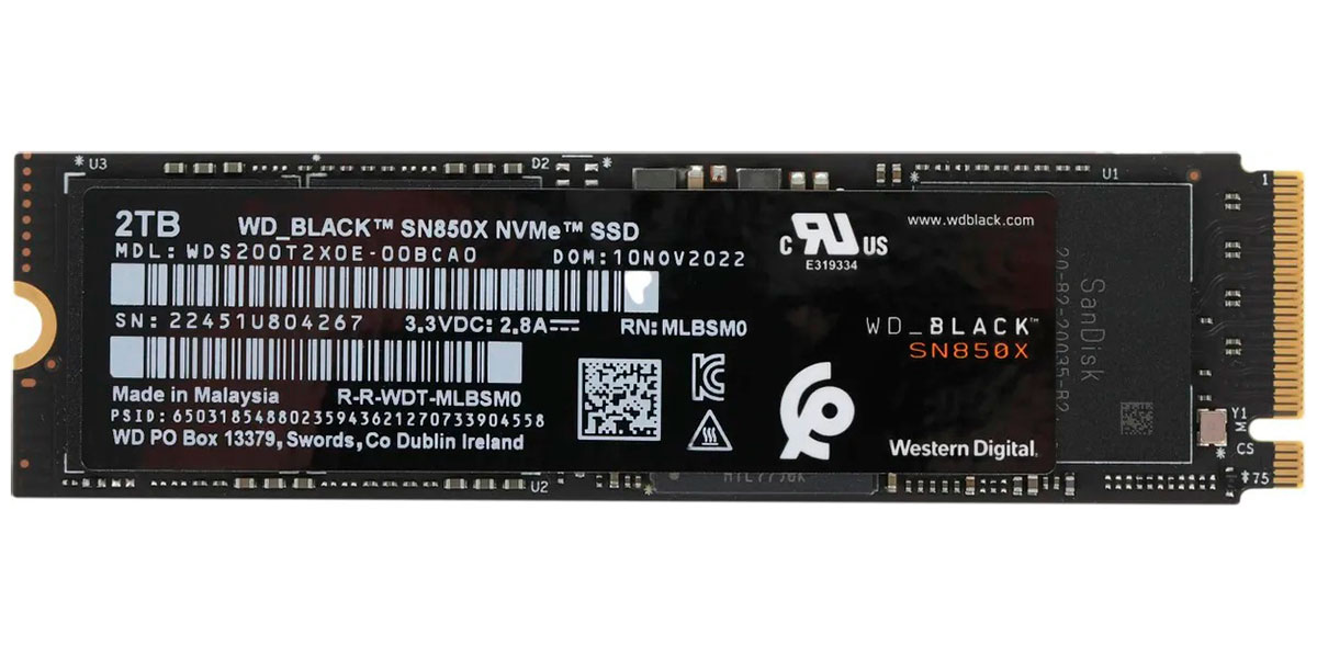 Изображение товара SSD накопитель Western Digital SN850X 2000 Гб PCIe 4.0 M.2