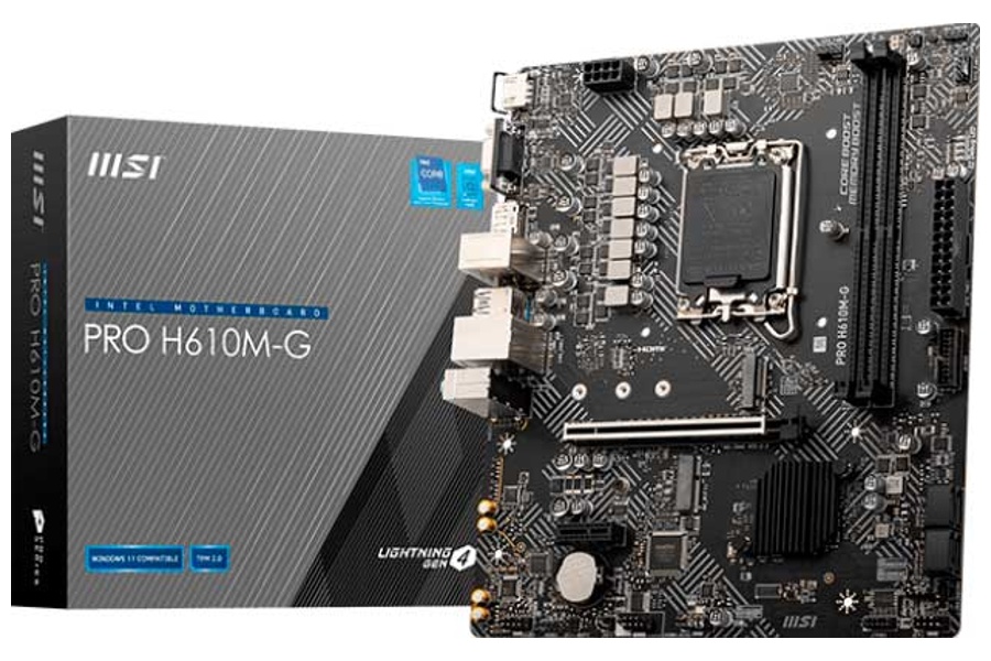 Изображение товара Материнская плата MSI PRO H610M-G (LGA1700, mATX)