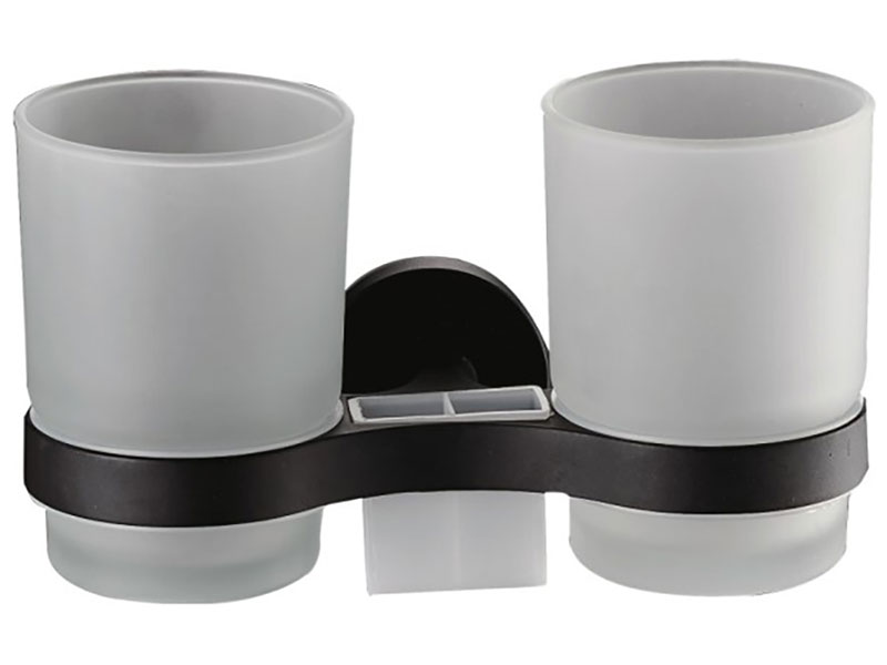 Изображение товара Стакан для ванной комнаты двойной D-Lin D111, черный (D212111)