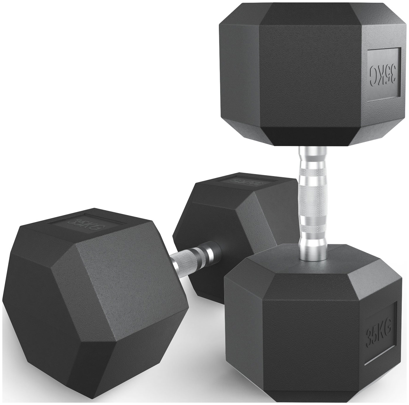 Изображение товара Гексагональная обрезиненная гантель UNIX Fit 35 кг для силовых тренировок