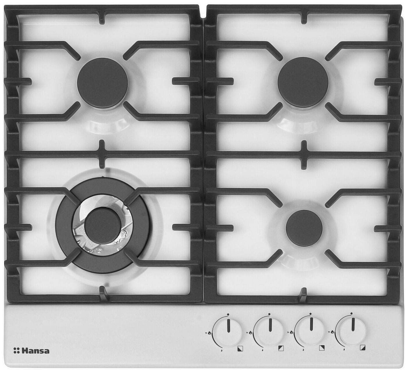 Изображение товара Газовая варочная панель Hansa BHGW611839 белая 4 конфорки с WOK и электроподжигом