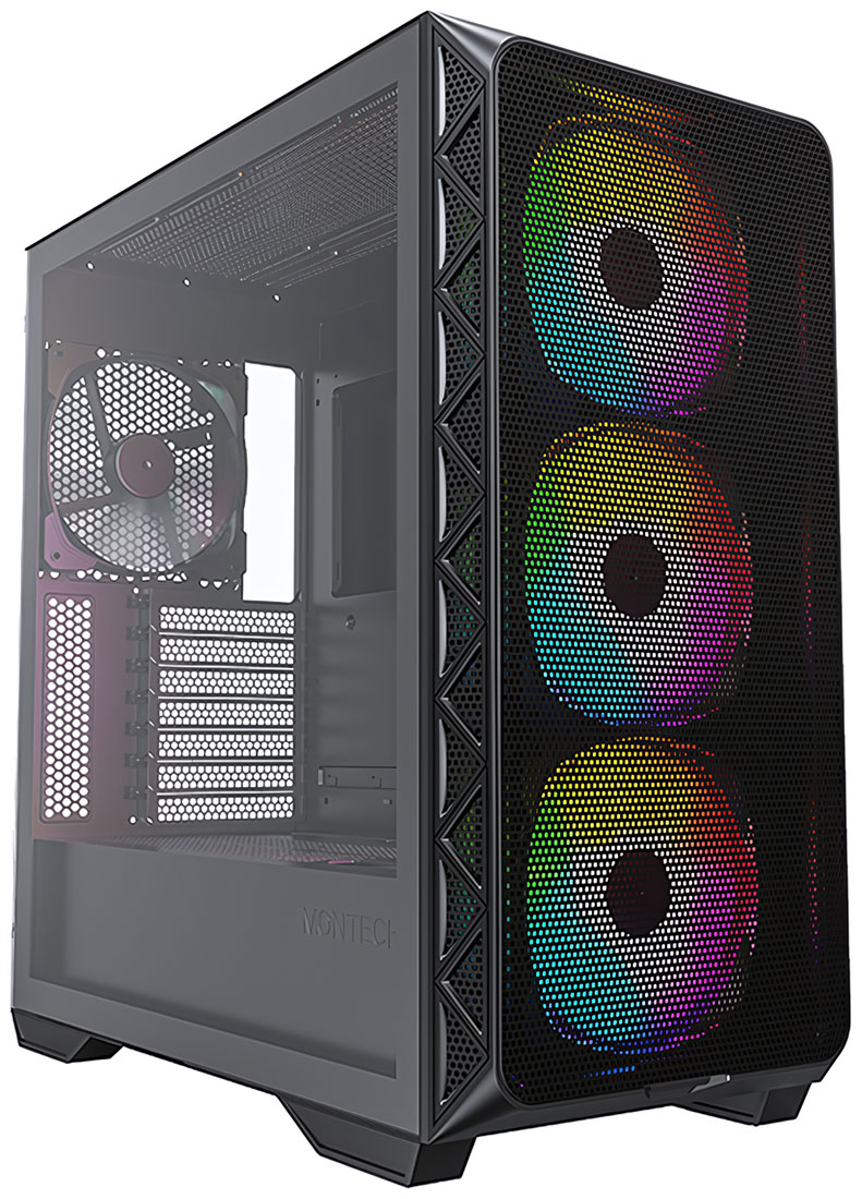 Изображение товара Компьютерный корпус Montech AIR 903 MAX BLACK Midi-Tower с стеклом и ARGB вентилятором