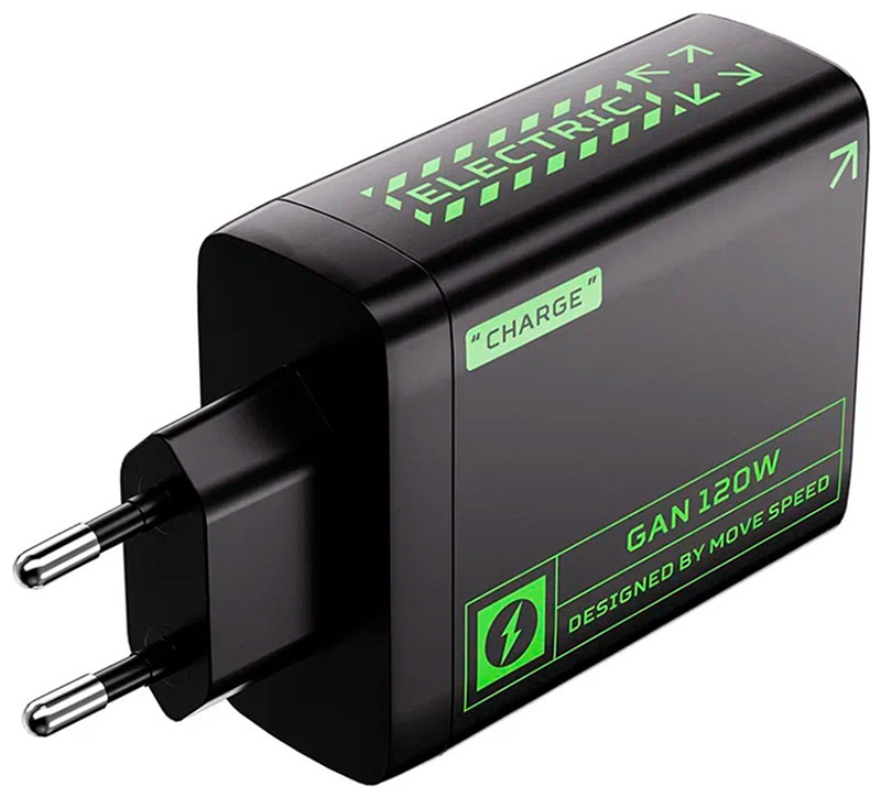 

Сетевое зарядное устройство Movespeed 2xType-C + 1xUSB-A, 120W, PD2.0, QC3.0 (ac120-black) EU, Черный