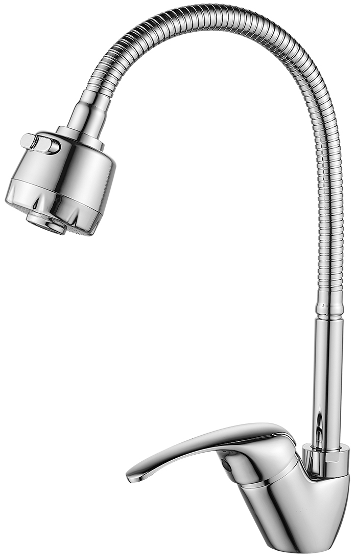 Изображение товара Смеситель для кухни Rossinka с гибким изливом, 2 режима, латунь/хром (A35-26)