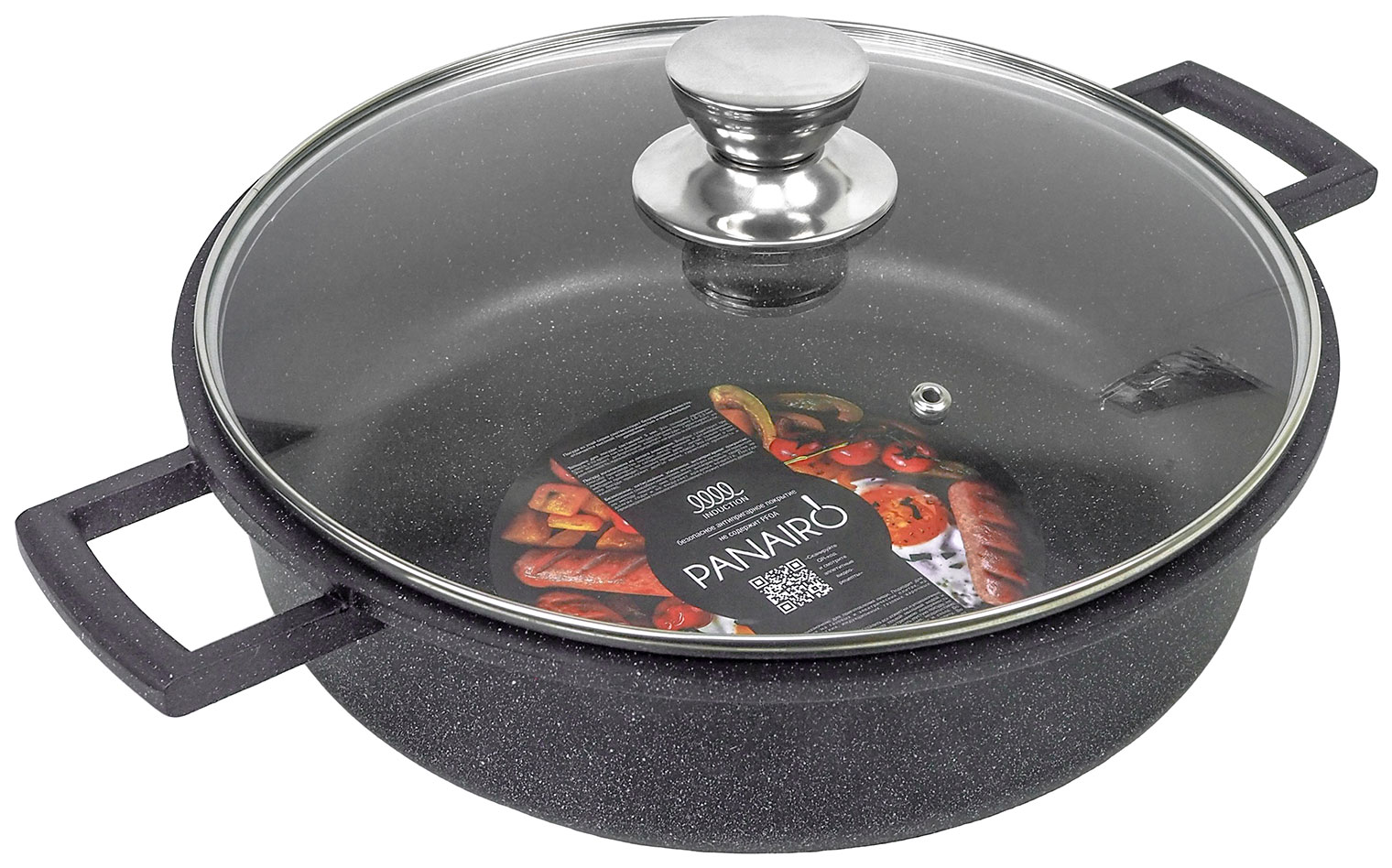 Изображение товара Сотейник/Жаровня с крышкой Panairo Raitens induction, 28 см (Rai-SOT-28-AL-K.Chr-I)