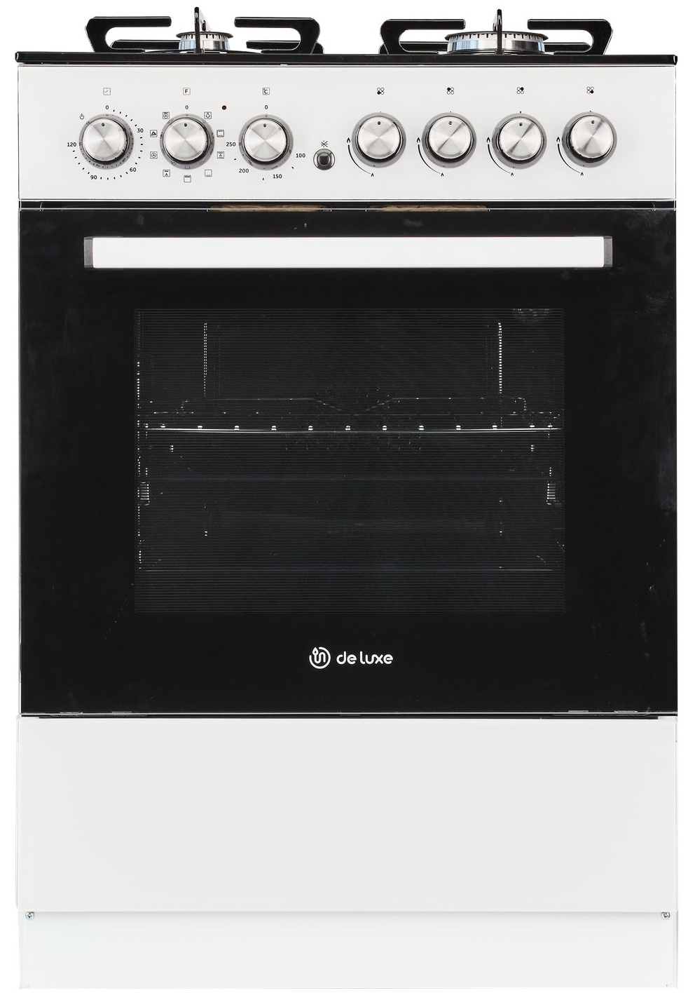 Изображение товара Комбинированная плита De luxe 606040.01гэ белая с газовыми конфорками и духовкой