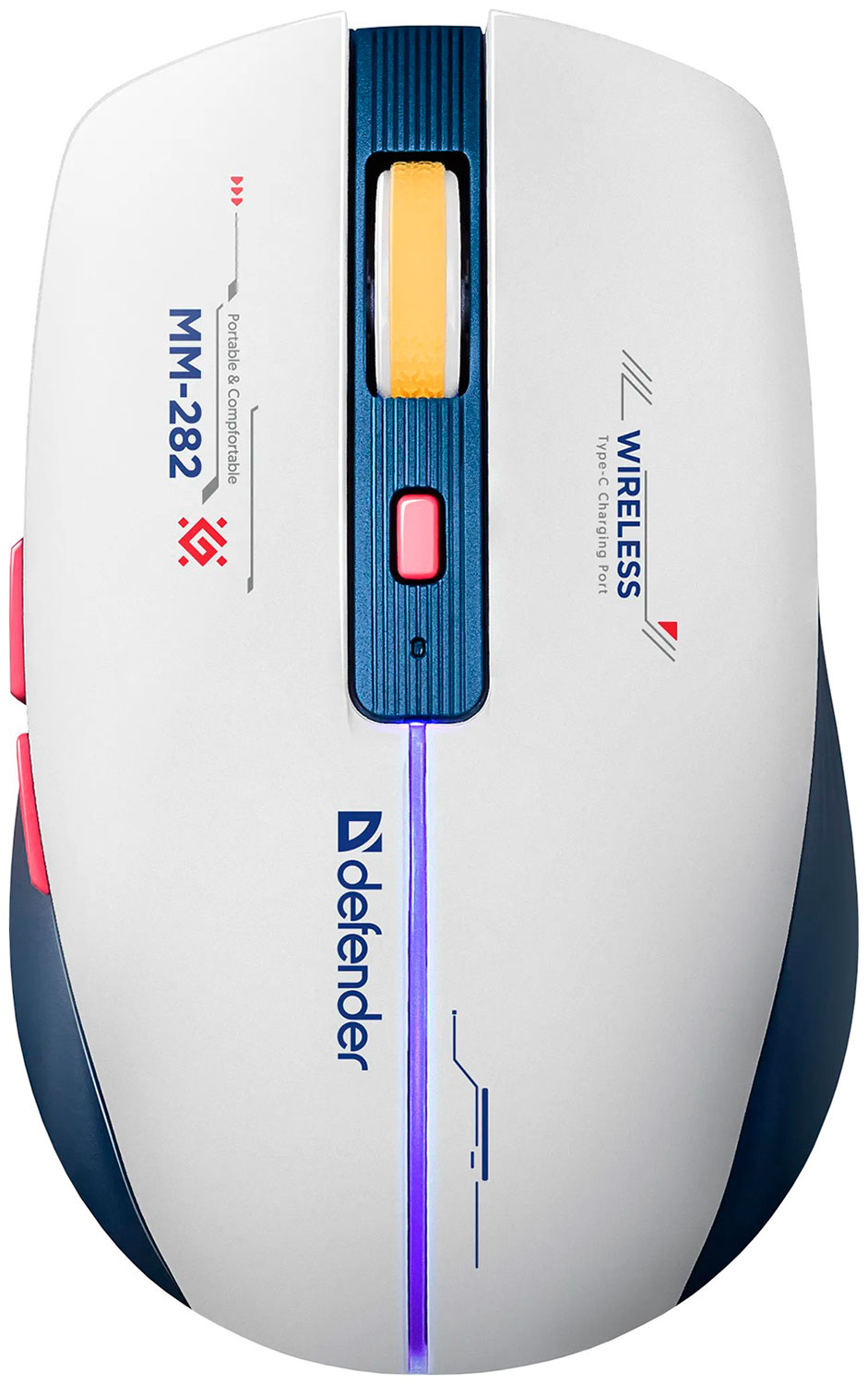 Изображение товара Беспроводная игровая мышь Defender Dila MM-282, белый/синий