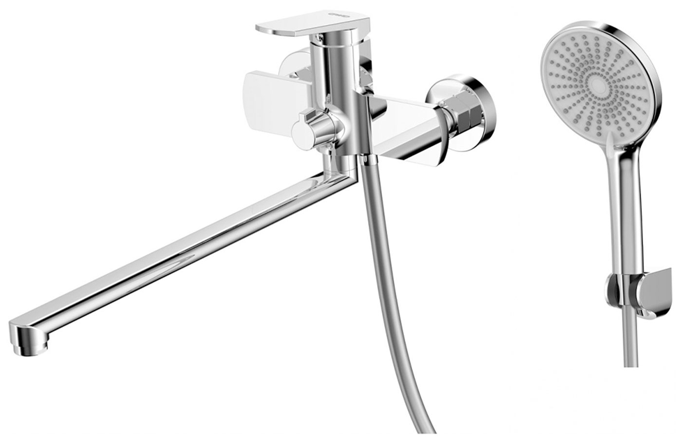 Изображение товара Смеситель универсальный для ванны AWP Angara S2751C с поворотным изливом 380 мм, хром