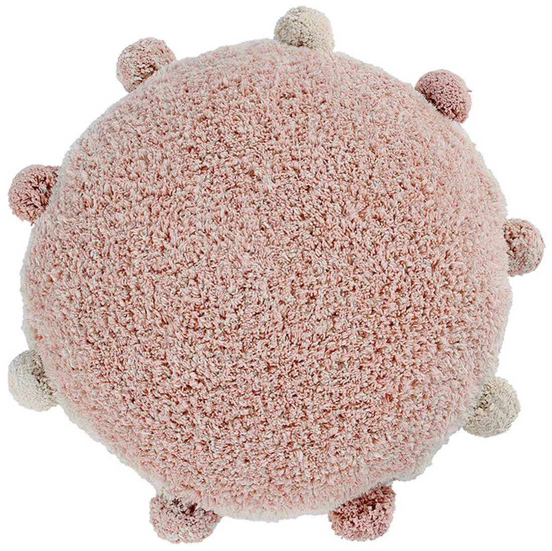 Изображение товара Интерьерная круглая подушка Lorena Canals с помпонами 48x48 см нюдовая Re-Edition