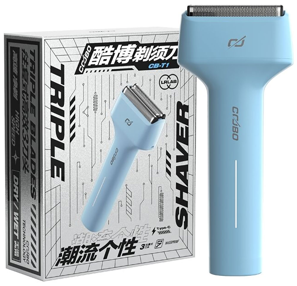 Изображение товара Электробритва Coobo CB-T1 синяя водонепроницаемая с 3 лезвиями