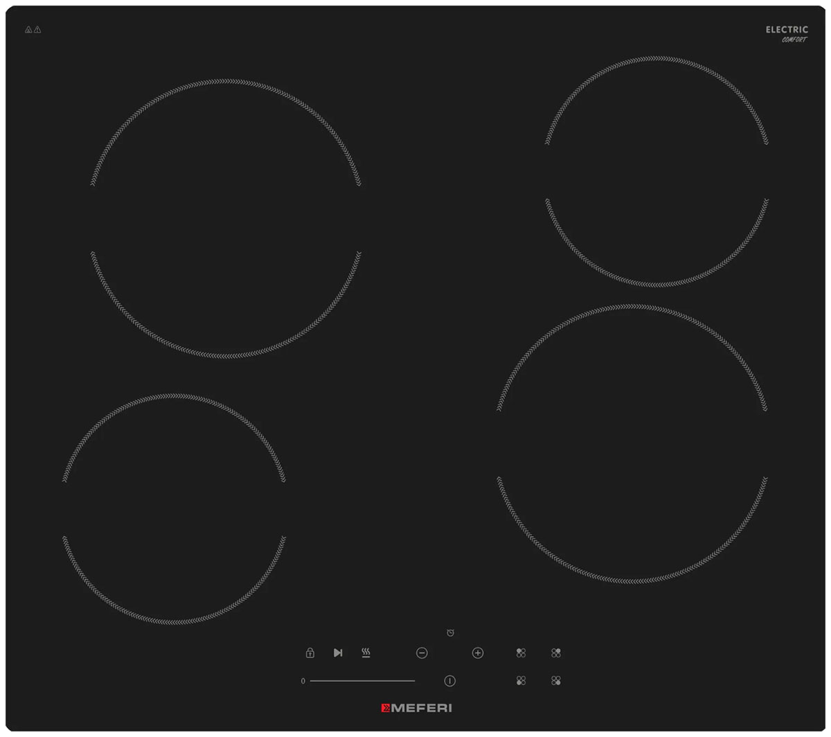 Изображение товара Электрическая варочная панель Meferi MEH604BK COMFORT 4 конфорки сенсорная стеклокерамика