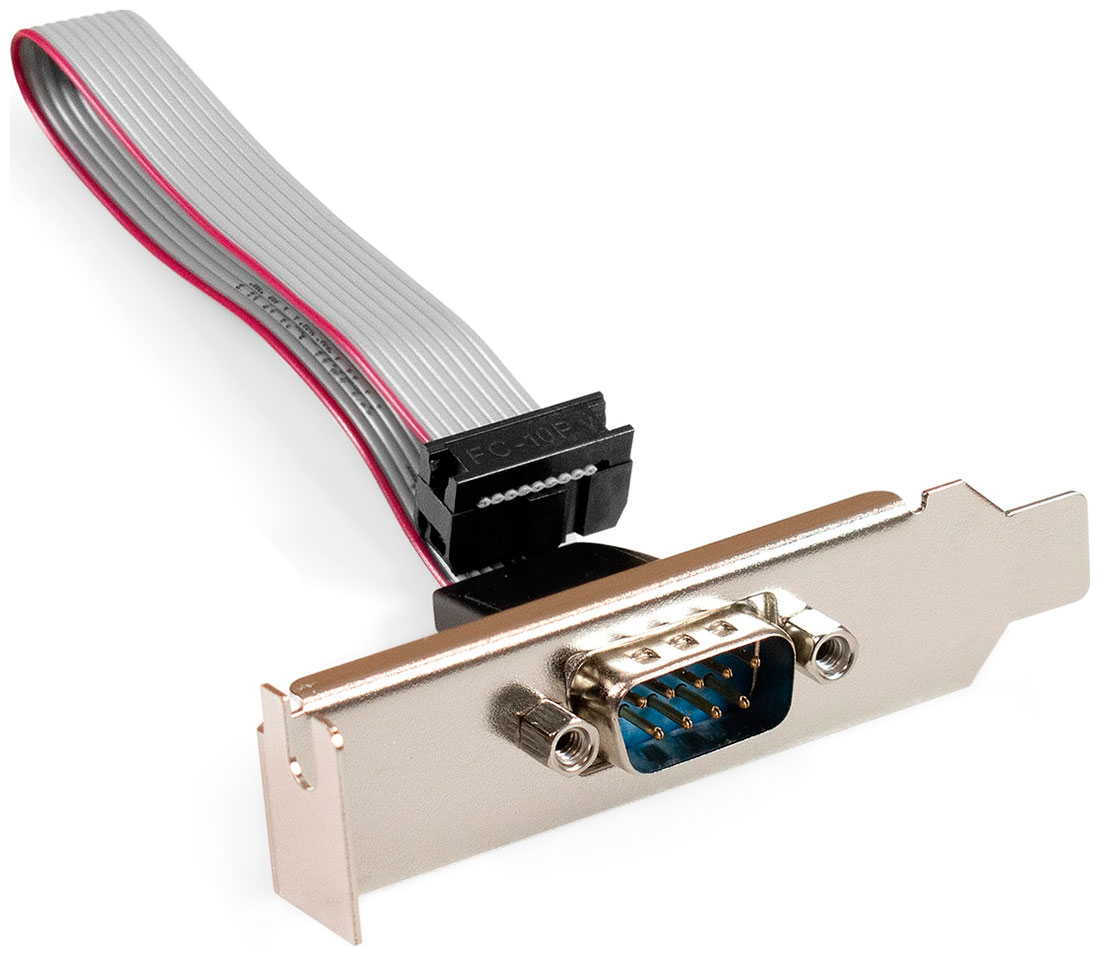 Изображение товара Планка портов в корпус 1x COM ExeGate BrctDB91-LP, Com 10-pin (F) -- RS232 DB9 Male кабель 20см (Low Profile) EX298290RUS