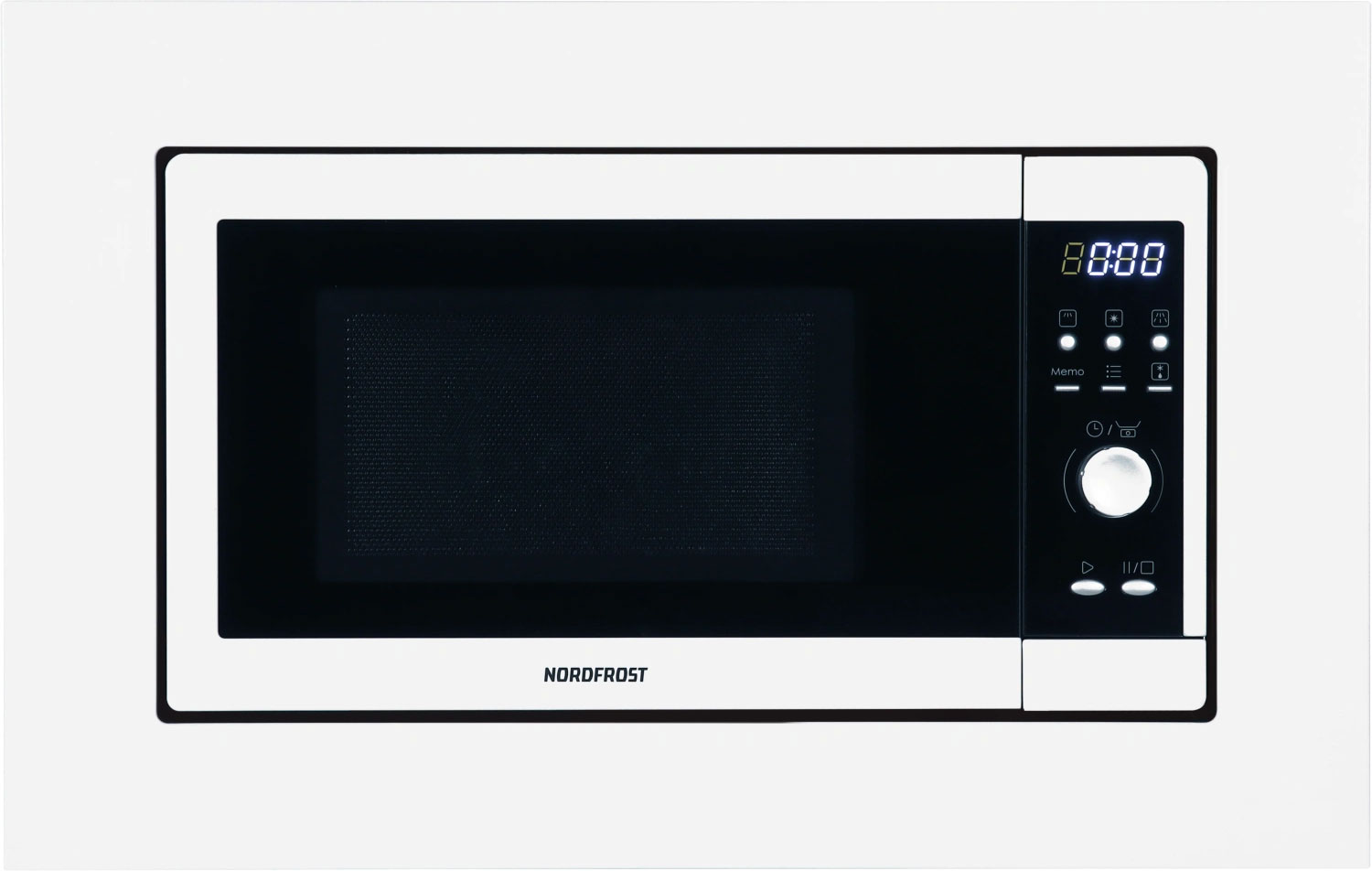 Изображение товара Встраиваемая микроволновая печь NordFrost BMW 2071 W 20 л мощность 700 Вт стильный белый дизайн