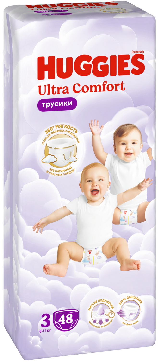 Изображение товара Подгузники-трусики Huggies Ultra Comfort размер 3 48 шт для активных малышей