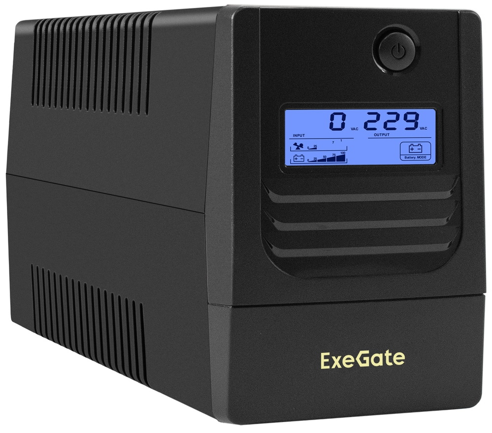 

Источник бесперебойного питания ExeGate Smart LB-1000.LCD.AVR.2SH.USB, Черный