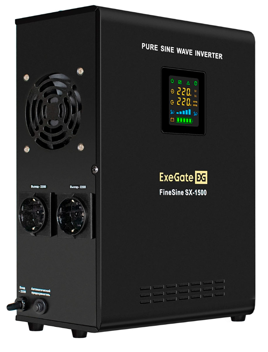 Изображение товара Источники бесперебойного питания ExeGate SX-1500.LCD за 13433 рублей для котлов и чувствительной те