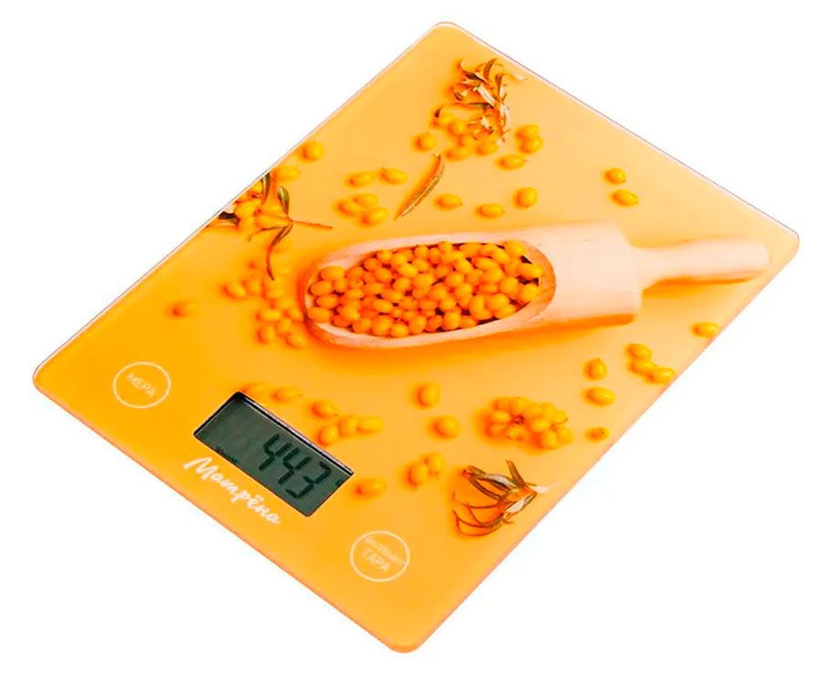Изображение товара Электронные кухонные весы Матрёна МА-189В 7 кг, оранжевый, сенсорное управление