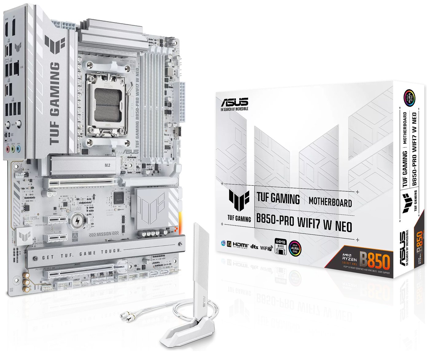 Изображение товара Материнская плата ASUS TUF GAMING B850-PRO WIFI7 W NEO ATX для AMD Ryzen Изображение товара Материнская плата ASUS TUF GAMING B850-PRO WIFI7 W NEO ATX для AMD Ryzen