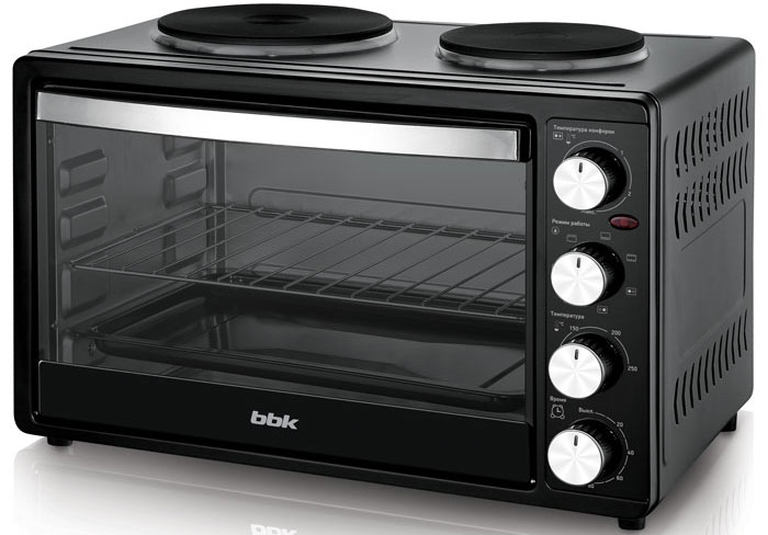 Изображение товара Мини-печь BBK OE3071M-2P черный с духовкой и конфорками