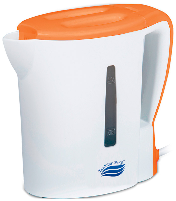Чайник электрический Великие реки Мая-1 бело-оранжевый чайник электрический великие реки амур 1 оранжевый