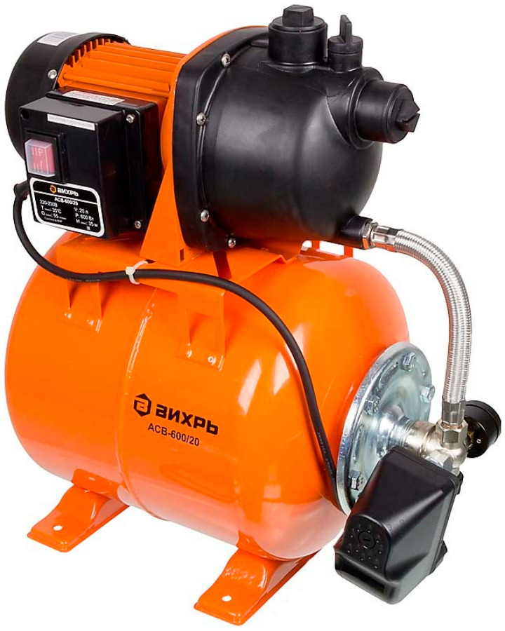Изображение товара Насосная станция Вихрь АСВ-600/20 оранжевый для водоснабжения и перекачки воды