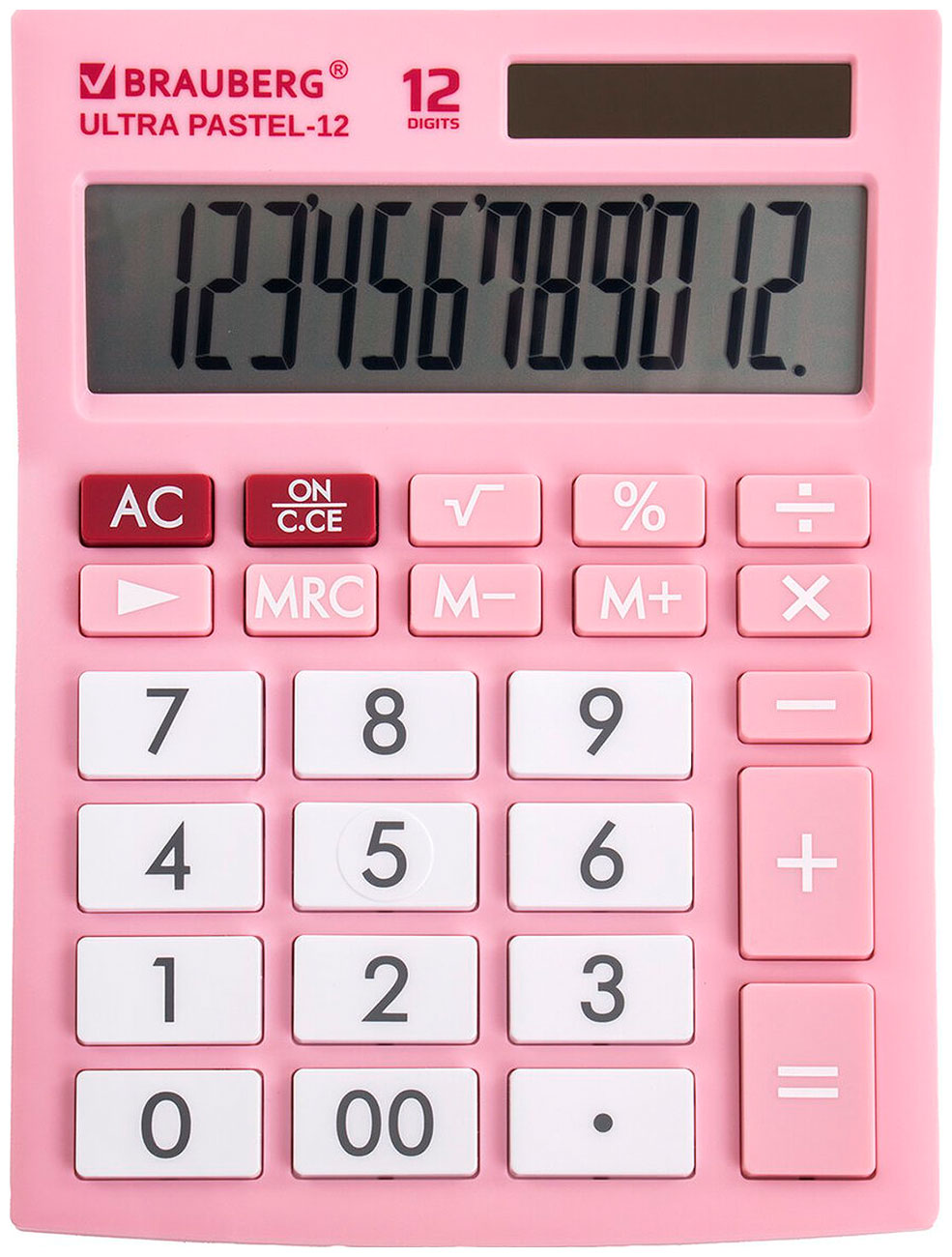 Изображение товара Калькулятор настольный Brauberg ULTRA PASTEL-12-PK РОЗОВЫЙ, 250503