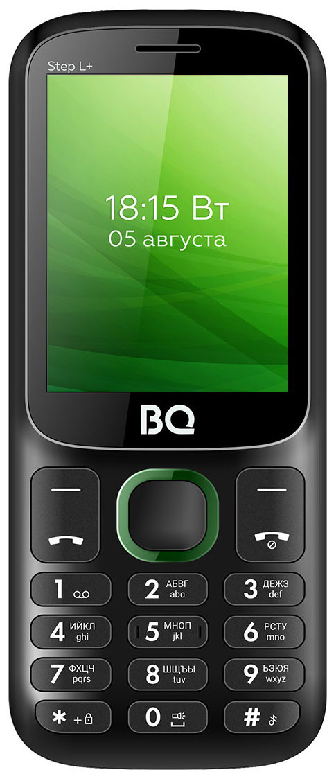Мобильный телефон BQ 2440 Step L Black Green irbis sf08 2 4 240x320 2xsimcard bluetooth microusb microsd red