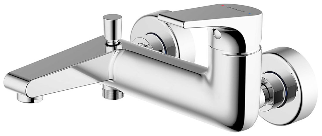 Изображение товара Смеситель для ванны с душем Bravat Vega F6119177CP-01 хром надежный латунь 10 лет гарантия