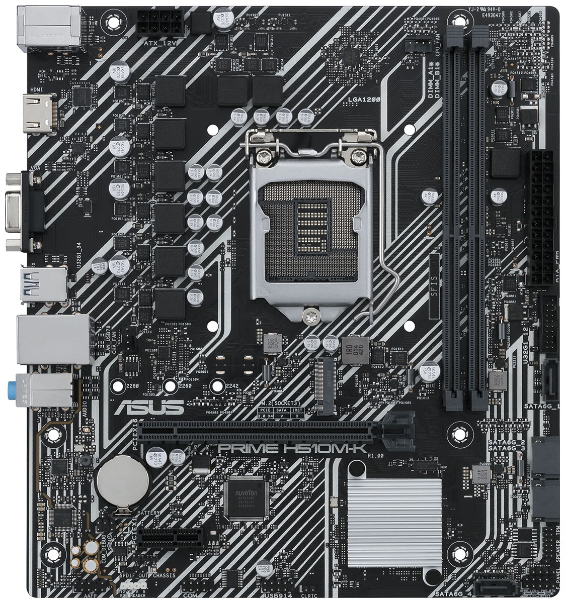 

Материнская плата Asus PRIME H510M-K (LGA1200, mATX), Черный