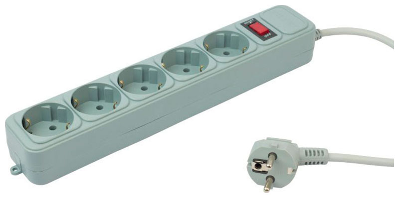 Изображение товара Сетевой фильтр PC Pet AP01006-1.8-G 1.8м 5 розеток серый