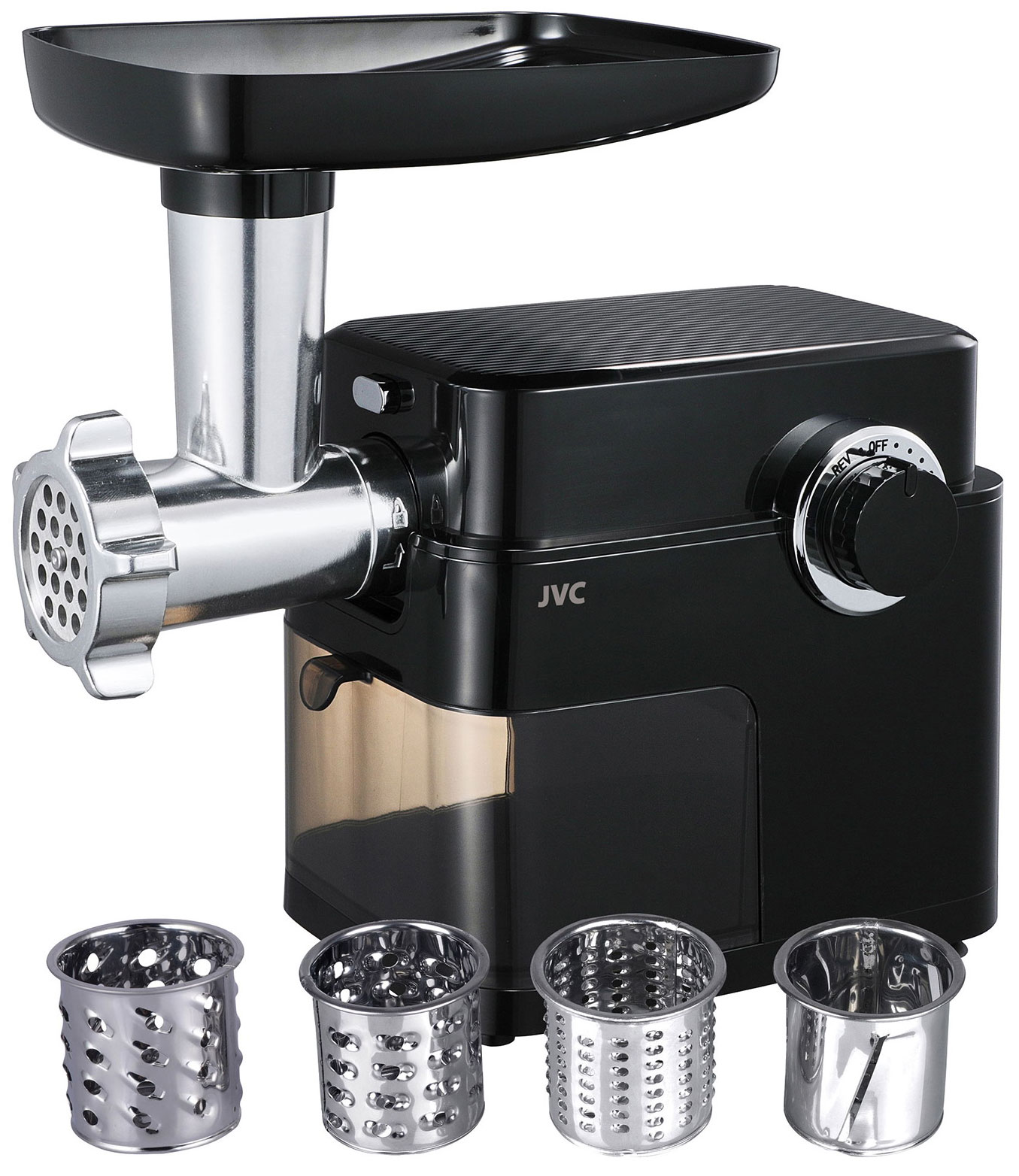 Изображение товара Мясорубка JVC JK-MG162 мощная с насадками для колбас и кеббе