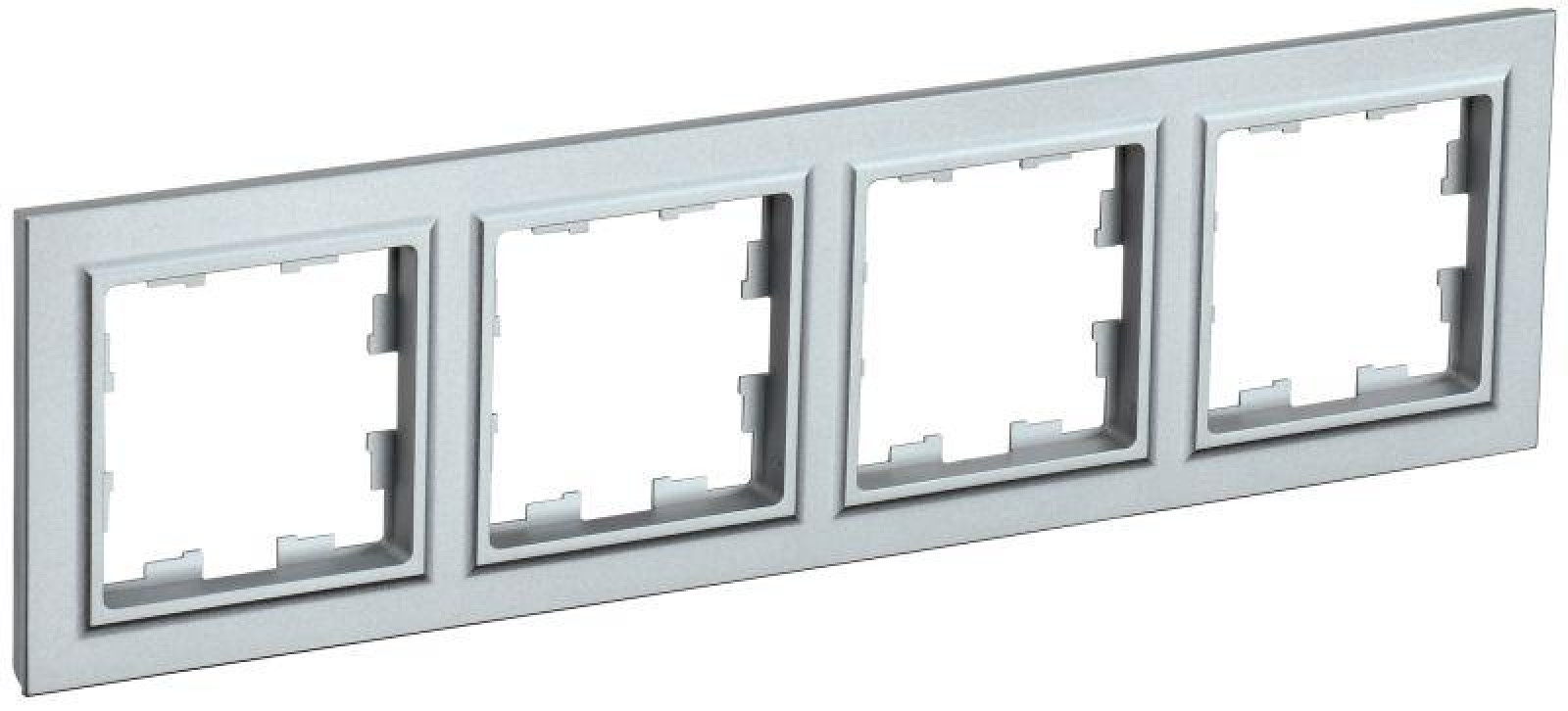 Изображение товара Рамки, декоративные элементы, основания для ЭУИ IEK Рамка 4-м BRITE РУ-4-БрА алюм.