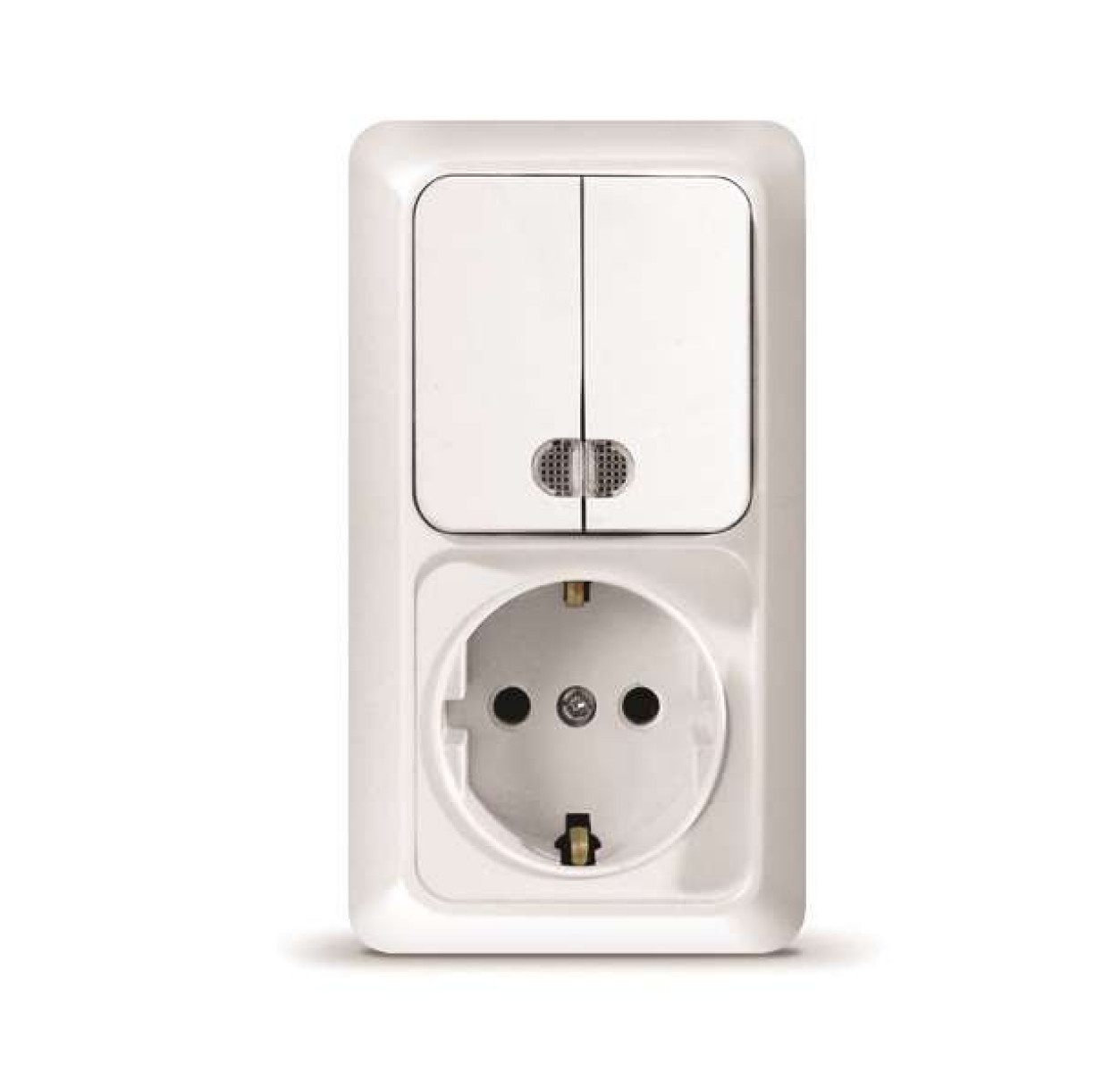 Изображение товара Блок комбинированный Универсал Олимп 2-кл. вык. с подсветкой и розеткой