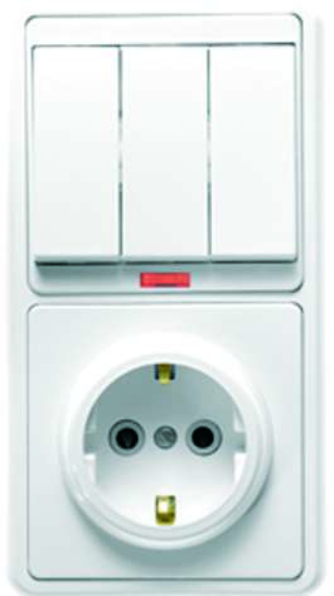 Изображение товара Блок комбинированный Кунцево-Электро БКВР-054 Бэлла с подсветкой 1 розетка и выключатель