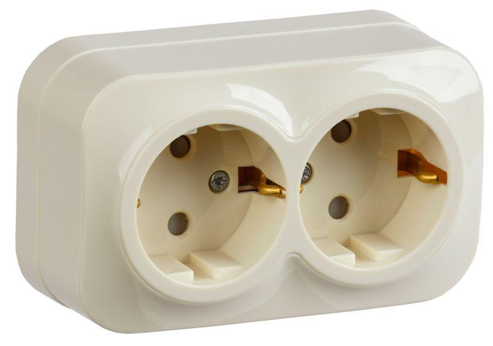 Изображение товара Розетка IEK 2-гнездная с защитными шторками и заземлением