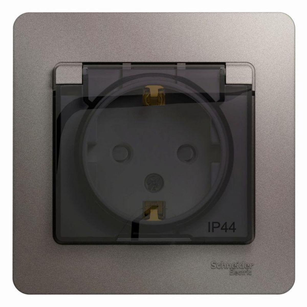 Изображение товара Розетка Systeme Electric Glossa 16А IP44 встраиваемая с заземлением и защитными шторками