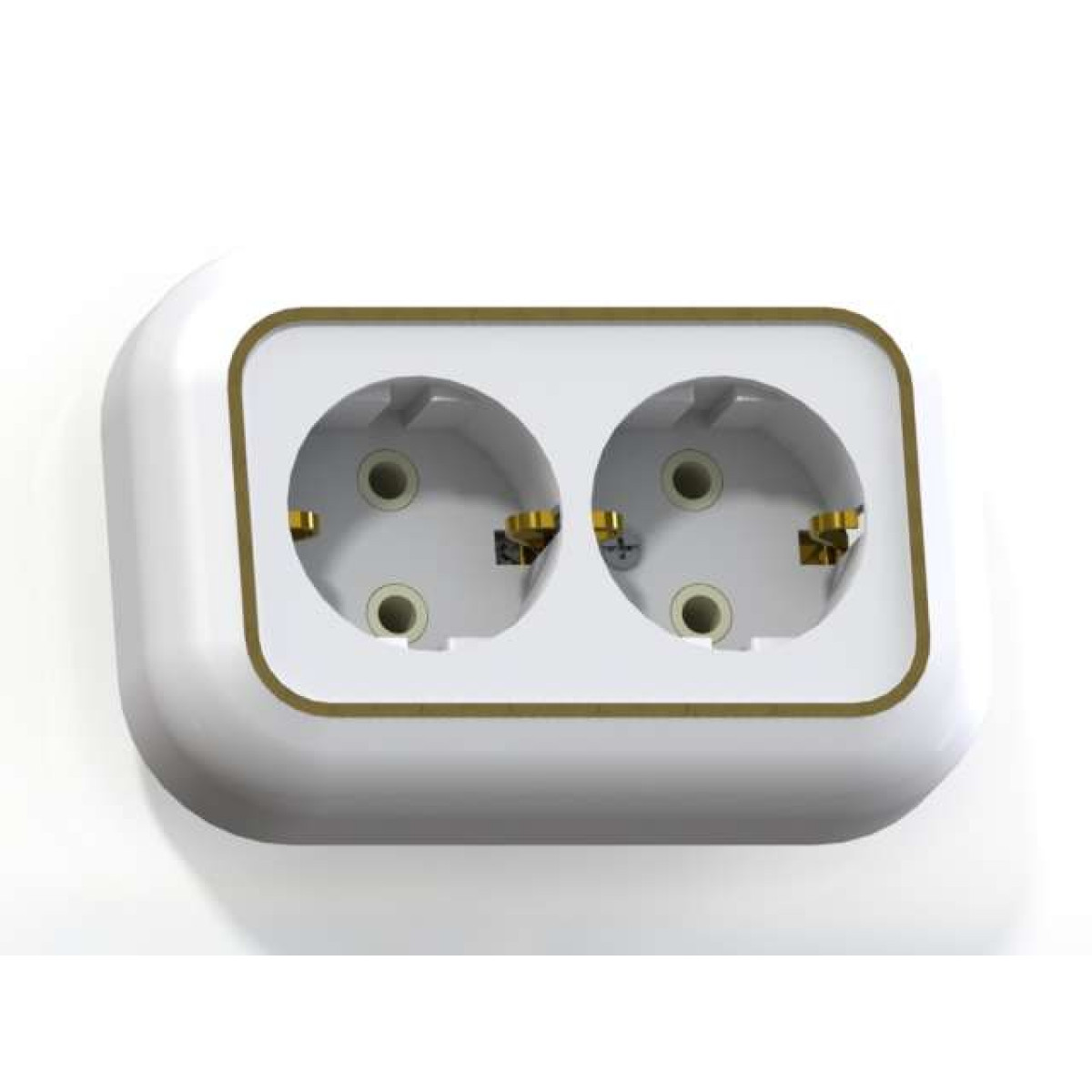 Изображение товара Розетка Кунцево-Электро 2-м СП Валентина РС16-830 16А IP20 с заземлителем