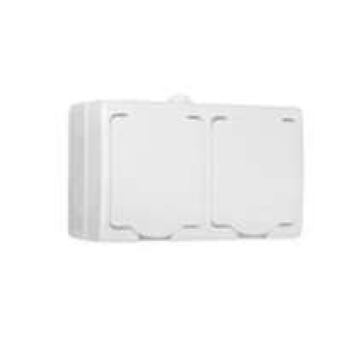 Изображение товара Блок розеток Универсал 2-м ОП IP54 защитная крышка шторки белый