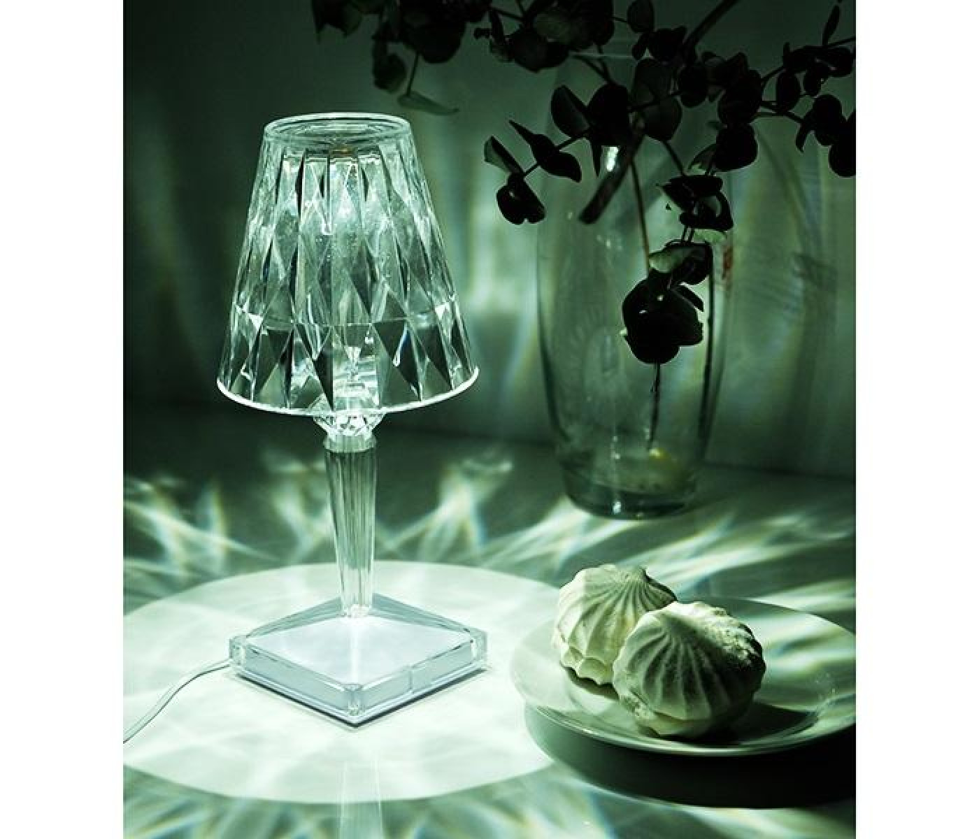 Изображение товара Настольная лампа Фаzа CTL1-USB 3Вт 120лм 5В 2SMD IP20 диммер: 2700-3000К/4000-4500К/6000-6500К ночник настольный прозр. кристалл