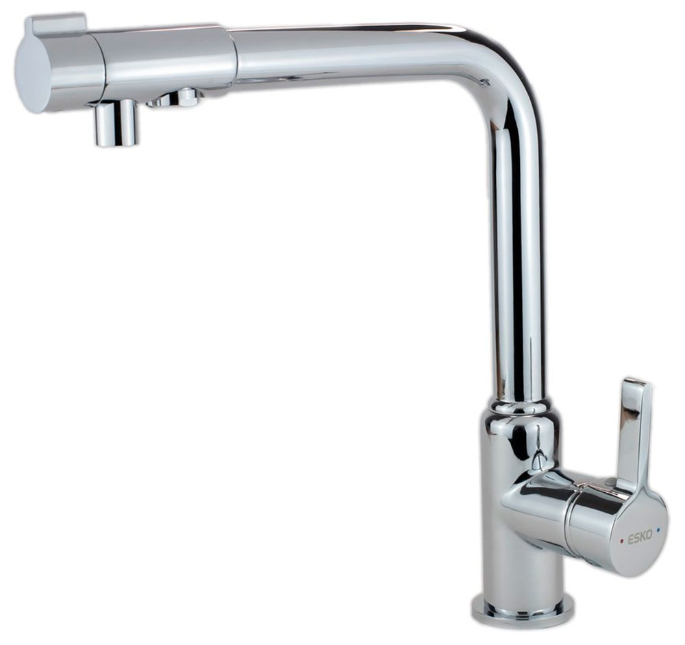 Изображение товара Смеситель для кухонной мойки ESKO K23, хром, поворотный излив, керамический картридж