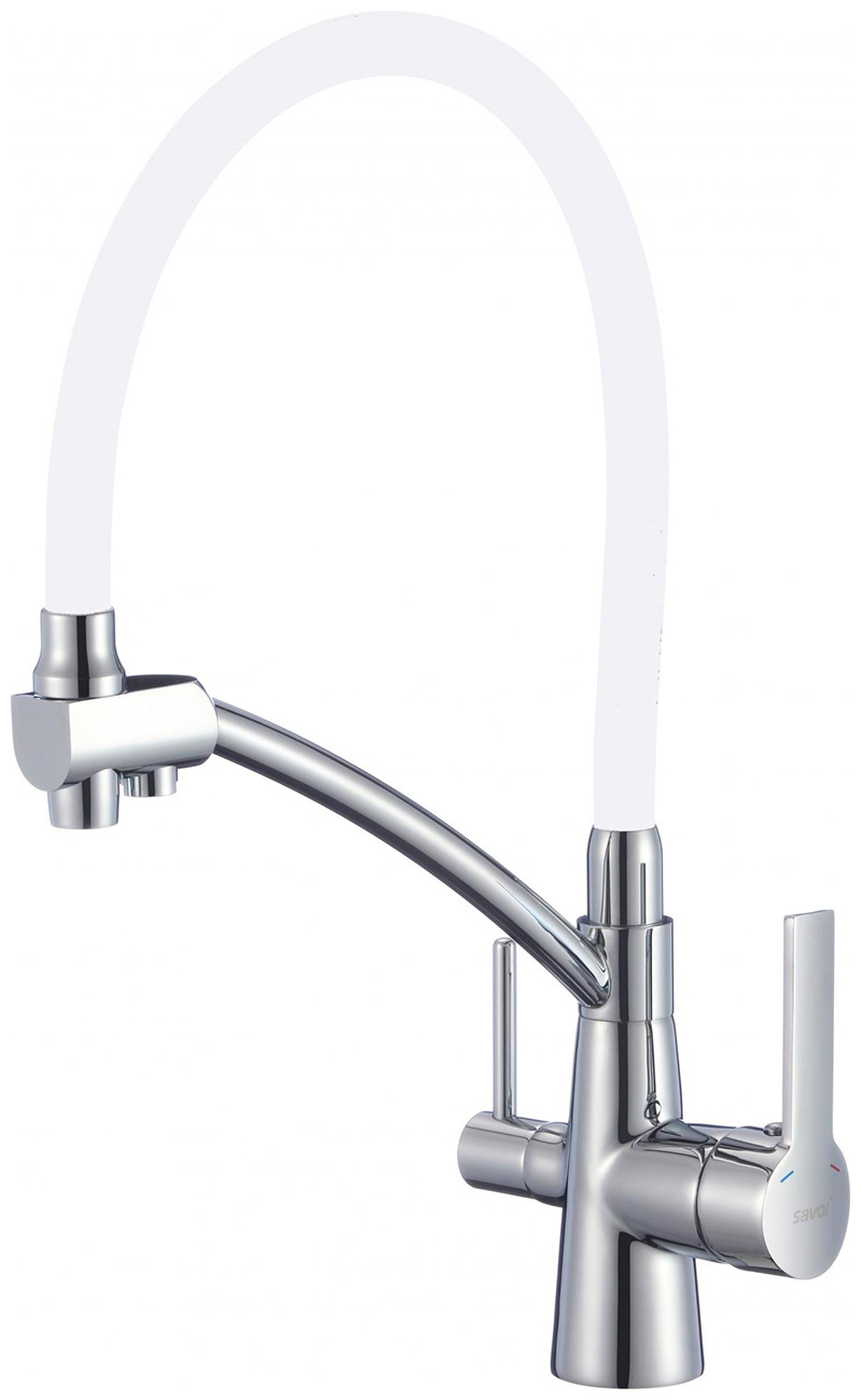 

Смеситель под фильтр для мойки Savol S-L1805-02, хром, Хром/белый