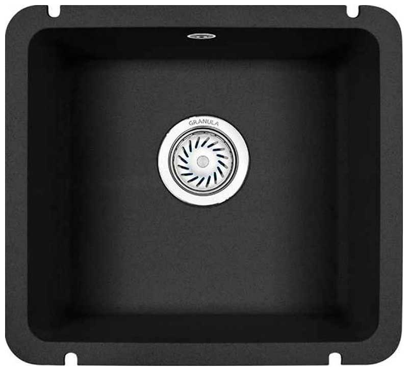 Изображение товара Кухонная мойка Granula GR-3601 черная подстольная прямоугольная из кварца