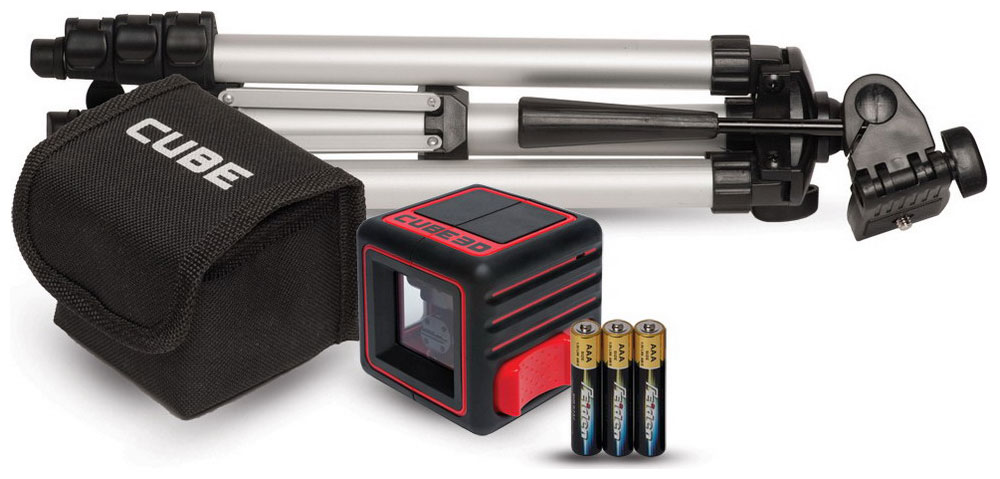 Изображение товара Лазерный уровень ADA Cube 3D Professional Edition с штативом и защитным корпусом