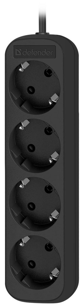 Изображение товара Удлинитель Defender M418 1.8 м 4 розетки черный Изображение товара Удлинитель Defender M418 1.8 м 4 розетки черный